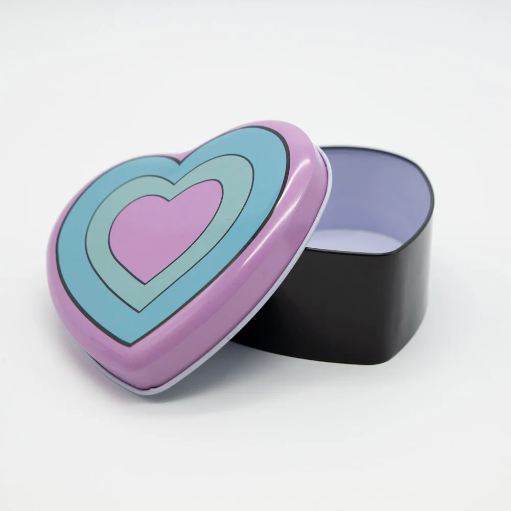 Trippy Hearts Heart-Shaped Metal Tin