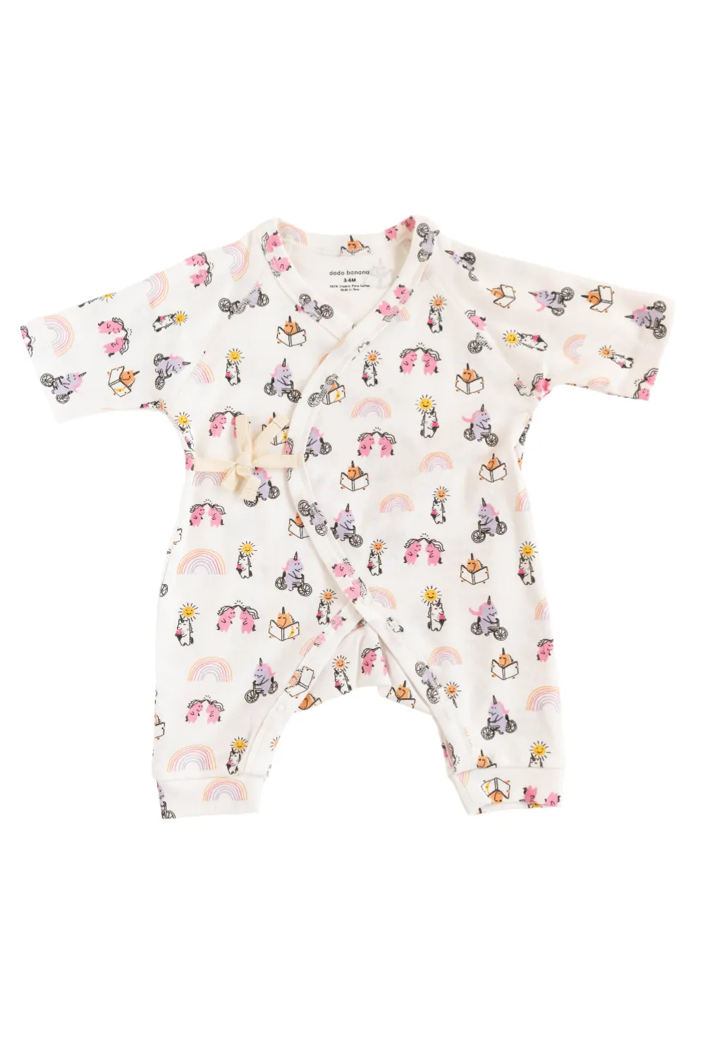 Unicorn Print Baby Kimono Onesie